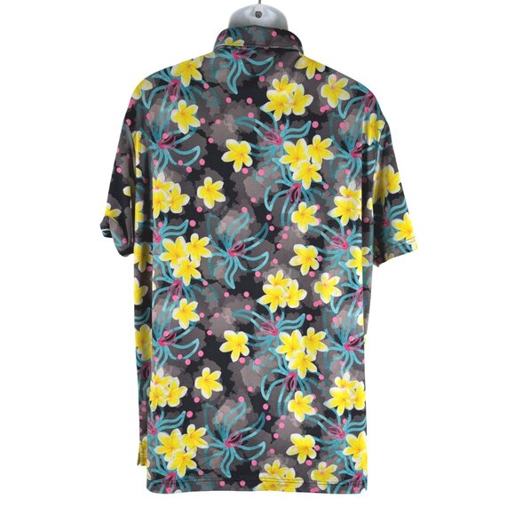 Sunday Swagger Polo Shirt Mens XL Floral Short Sleeve Golf Stretch‎ TP-3404 - Picture 4 of 8